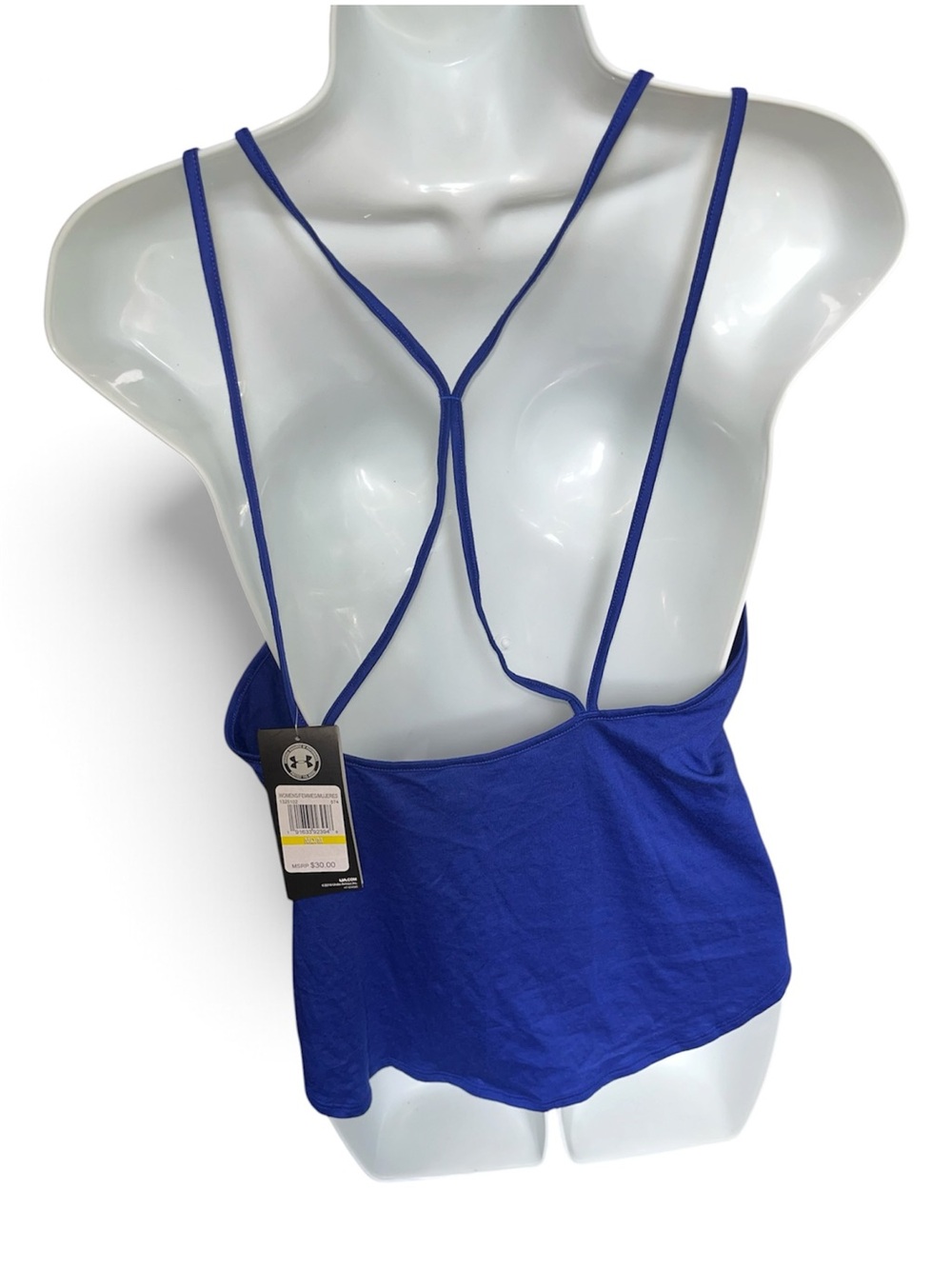 NWT Under Armour Strappy Cami Workout Tank Top Royal Blue Heat Gear 1325102 - Picture 2 of 9